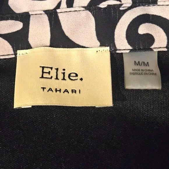 Elie Tahari M/M Womens Long Sleeve Black & White Dress - Picture 5 of 11